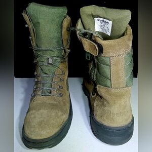 Mens Reebok Tactical Boots Fusion Max Zipper Combat Military Oil Slip Resist Tie